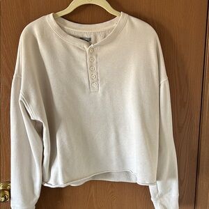 Women's Cream Henley Top
